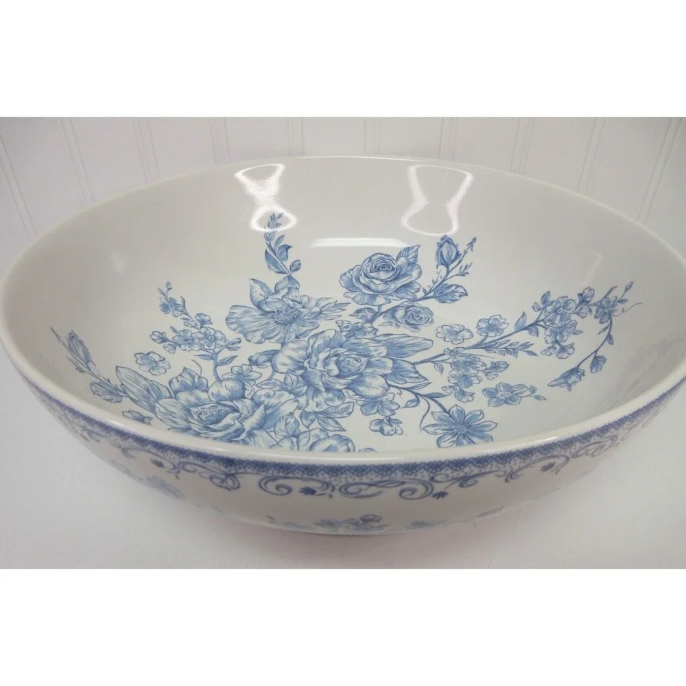 Pioneer Woman  Serving Bowl Agatha Blue White 11